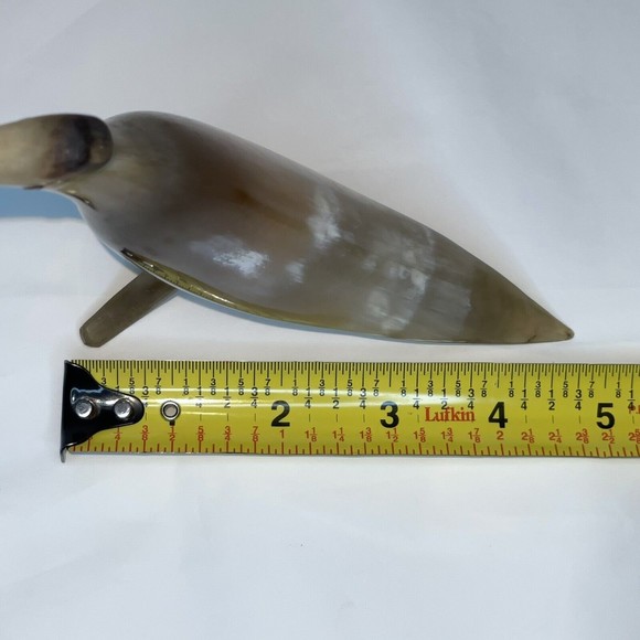 Hand Carved Hollow Horn Bird Standing Statue Figurine Sculpture Art Roadrunner - Picture 9 of 10